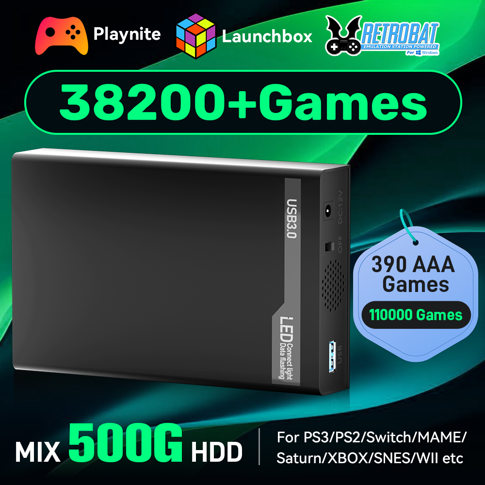 Gaming Console Os - JMachen 500GB Portable Gaming HDD Retrobat