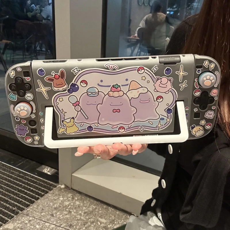 Nintendo Switch Case - Ditto Cartoon Semi-Transparent Protective Case for