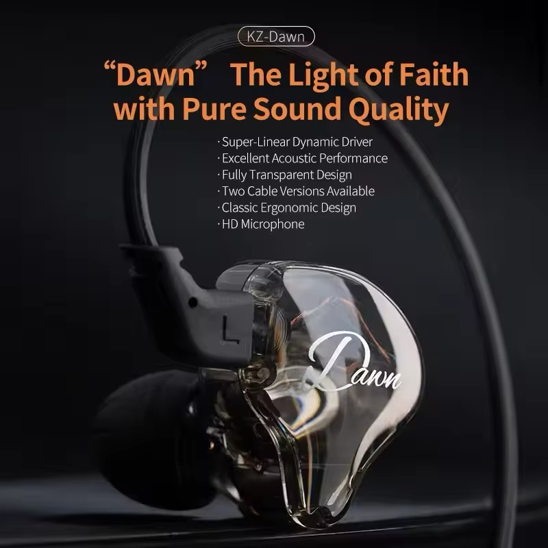 Hot KZ Dawn Dynamic Earphones  - đánh giá và giá Gaming Headset Wired