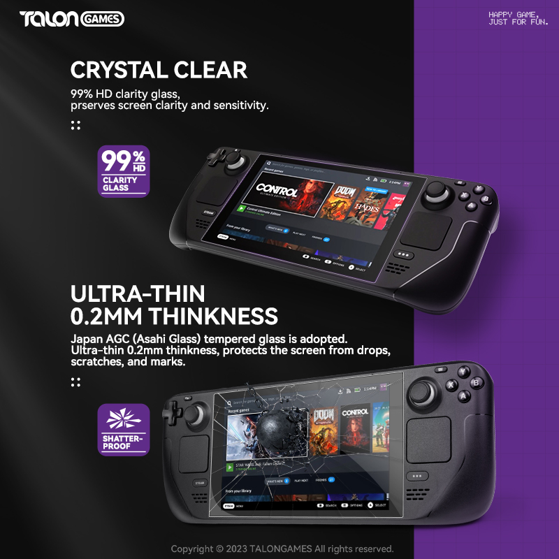 TALONGAMES 2Pcs 0.2mm Anti-Scr - đánh giá và giá Gaming Console Steam Deck