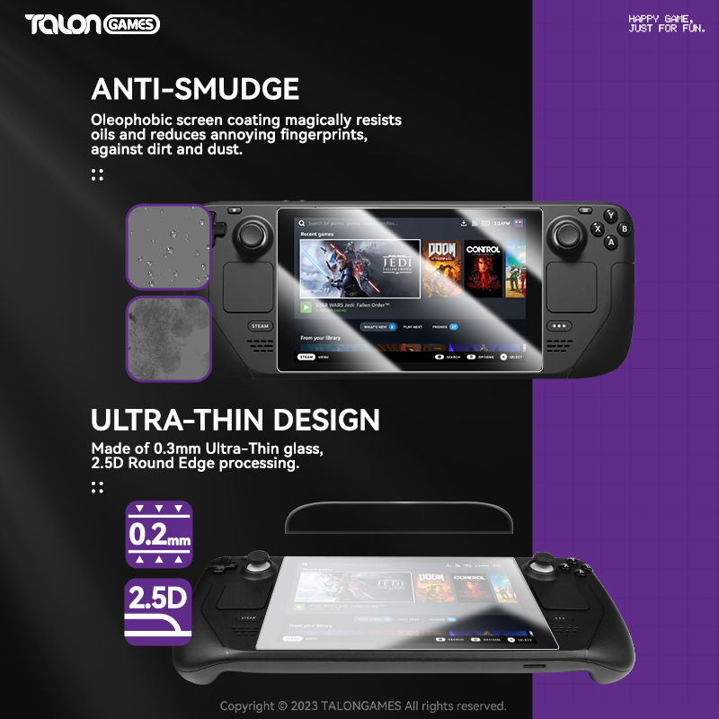 TALONGAMES 2Pcs 0.2mm Anti-Scr - đánh giá và giá Gaming Console Steam Deck